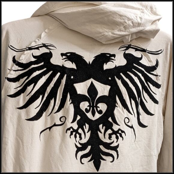 XTREME COUTURE Zip Up Hoodie Sweatshirt
Velvet Print Eagle Spellout Sleeve y2k - Picture 9 of 10